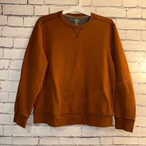 G.H. Bass & Co. Mens Sweatshirt Crew Neck Pullover Fleece Knit Orange Size XXL